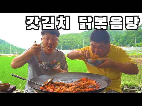 [시골먹방] 오~ 마이 갓!!! 매콤한 갓김치 닭볶음탕 먹방 [Leaf Mustard Kimchi  Braised Spicy Chicken]/MUKBANG/EATING SHOW