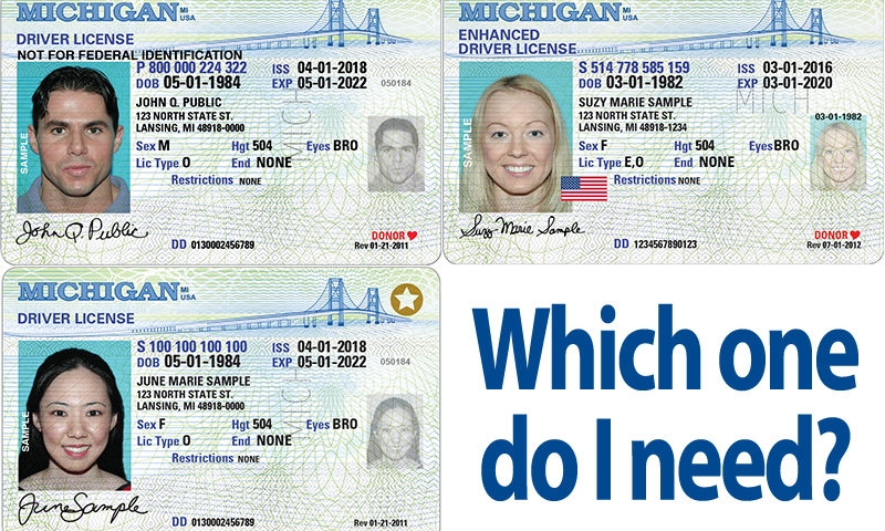 Which One Do I Need? Standard, Enhanced & Real Id-Compliant Michigan  Licenses & Ids - Saginaw Bay Underwriters