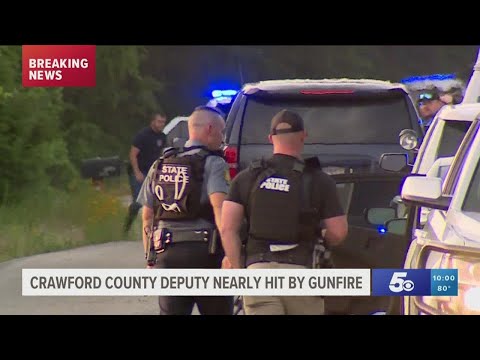 Manhunt underway after Crawford County sheriff's deputy shot at