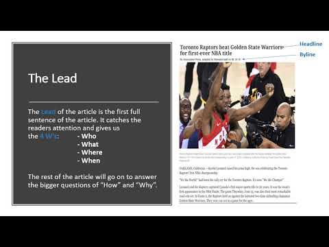 Parts Of A News Article - Part 1: Headline, Byline And Lead - Youtube